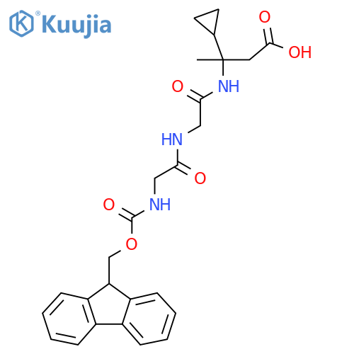 3-cyclopropyl-3-{2-2-({(9H-fluoren-9-yl)methoxycarbonyl}amino)acetamidoacetamido}butanoic acid structure