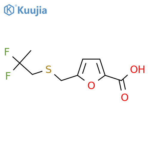 5-{(2,2-difluoropropyl)sulfanylmethyl}furan-2-carboxylic acid structure