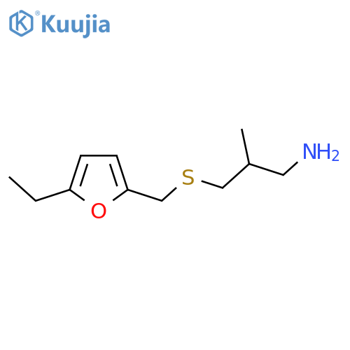 3-{(5-ethylfuran-2-yl)methylsulfanyl}-2-methylpropan-1-amine structure
