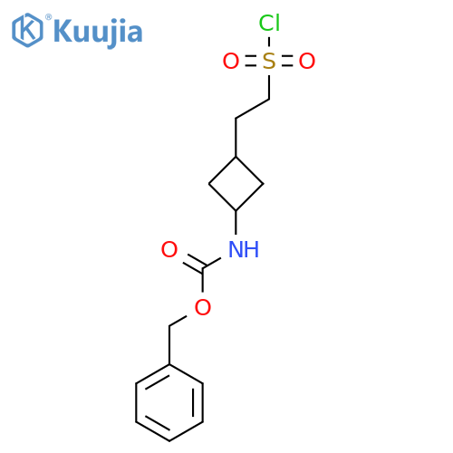 benzyl N-{3-2-(chlorosulfonyl)ethylcyclobutyl}carbamate structure