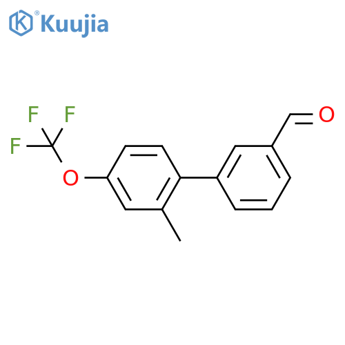 3-2-methyl-4-(trifluoromethoxy)phenylbenzaldehyde structure