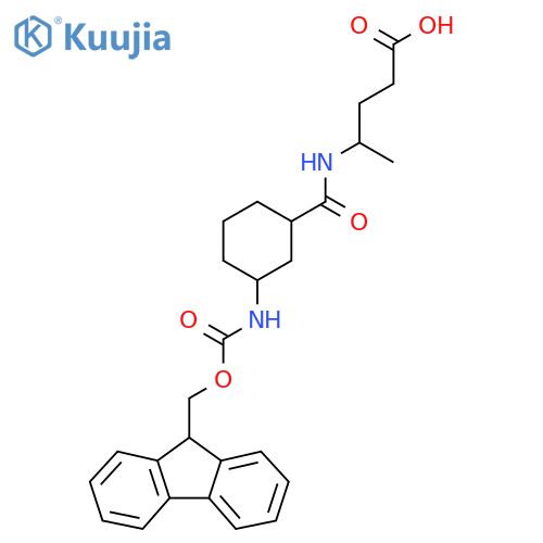 4-{3-({(9H-fluoren-9-yl)methoxycarbonyl}amino)cyclohexylformamido}pentanoic acid structure