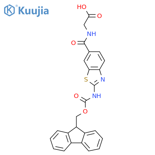2-{2-({(9H-fluoren-9-yl)methoxycarbonyl}amino)-1,3-benzothiazol-6-ylformamido}acetic acid structure