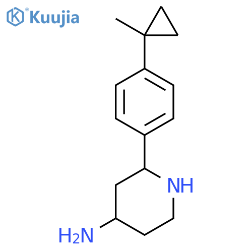 2-4-(1-methylcyclopropyl)phenylpiperidin-4-amine structure