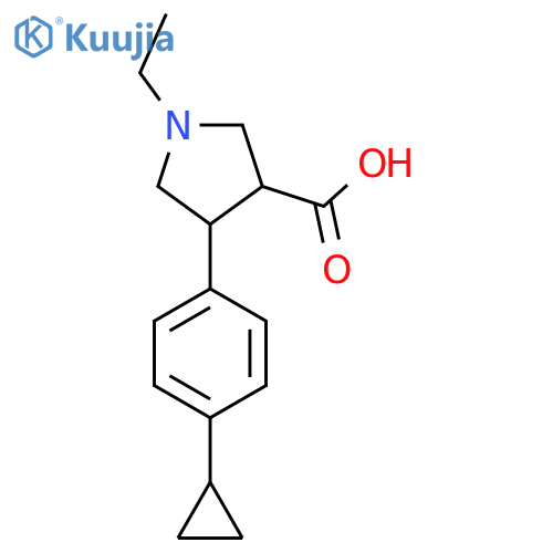 4-(4-Cyclopropylphenyl)-1-ethylpyrrolidine-3-carboxylic acid structure