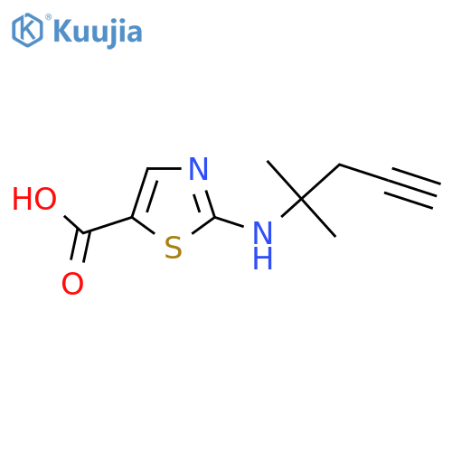 2-(2-methylpent-4-yn-2-yl)amino-1,3-thiazole-5-carboxylic acid structure