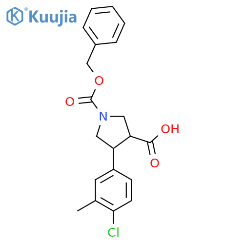 1-(benzyloxy)carbonyl-4-(4-chloro-3-methylphenyl)pyrrolidine-3-carboxylic acid structure