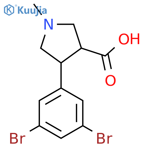 4-(3,5-dibromophenyl)-1-methylpyrrolidine-3-carboxylic acid structure
