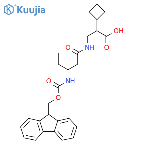 2-cyclobutyl-3-3-({(9H-fluoren-9-yl)methoxycarbonyl}amino)pentanamidopropanoic acid structure