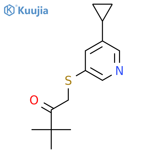 1-(5-cyclopropylpyridin-3-yl)sulfanyl-3,3-dimethylbutan-2-one structure
