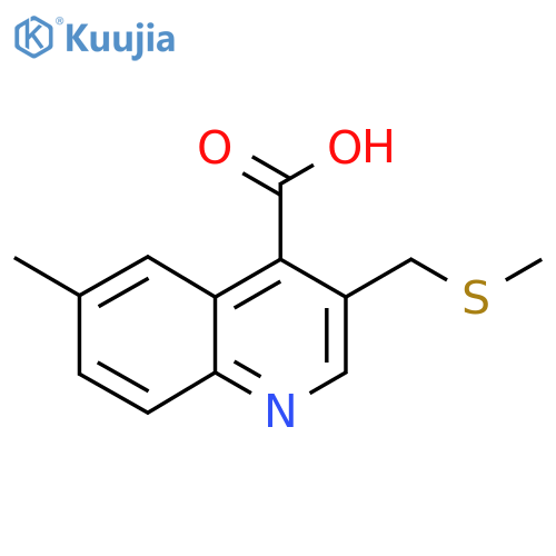 6-methyl-3-(methylsulfanyl)methylquinoline-4-carboxylic acid structure