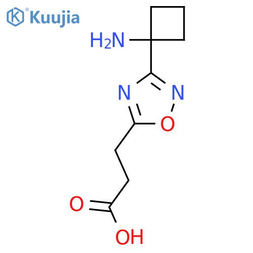 3-3-(1-aminocyclobutyl)-1,2,4-oxadiazol-5-ylpropanoic acid structure