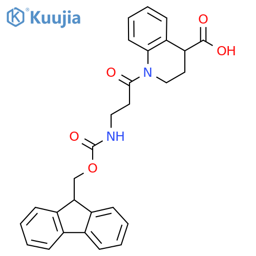 1-3-({(9H-fluoren-9-yl)methoxycarbonyl}amino)propanoyl-1,2,3,4-tetrahydroquinoline-4-carboxylic acid structure
