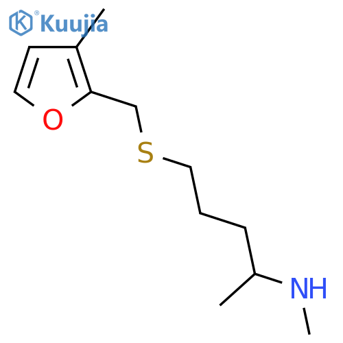 methyl(5-{(3-methylfuran-2-yl)methylsulfanyl}pentan-2-yl)amine structure