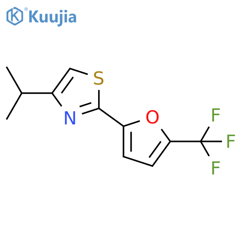 4-(propan-2-yl)-2-5-(trifluoromethyl)furan-2-yl-1,3-thiazole structure