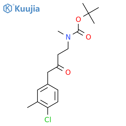 tert-butyl N-4-(4-chloro-3-methylphenyl)-3-oxobutyl-N-methylcarbamate structure