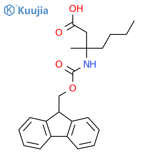 3-({(9H-fluoren-9-yl)methoxycarbonyl}amino)-3-methylheptanoic acid structure