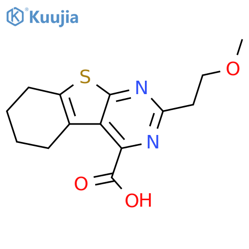 5-(2-methoxyethyl)-8-thia-4,6-diazatricyclo7.4.0.0,2,7trideca-1(9),2,4,6-tetraene-3-carboxylic acid structure