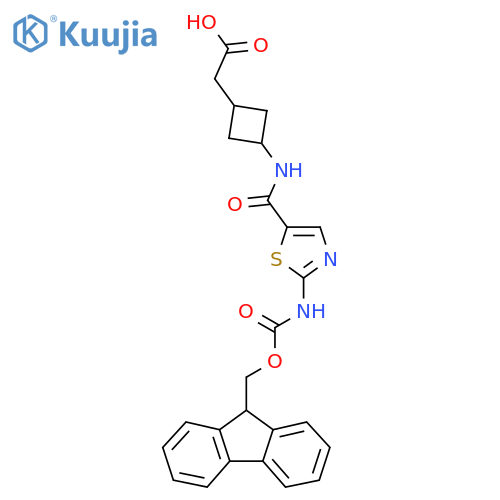 2-{3-2-({(9H-fluoren-9-yl)methoxycarbonyl}amino)-1,3-thiazole-5-amidocyclobutyl}acetic acid structure