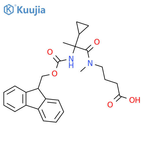 4-2-cyclopropyl-2-({(9H-fluoren-9-yl)methoxycarbonyl}amino)-N-methylpropanamidobutanoic acid structure