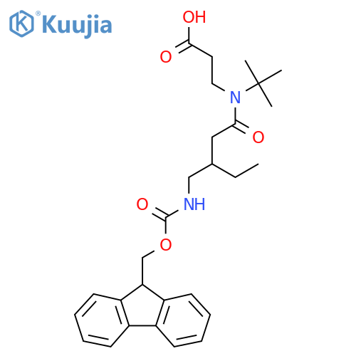 3-{N-tert-butyl-3-({(9H-fluoren-9-yl)methoxycarbonyl}amino)methylpentanamido}propanoic acid structure