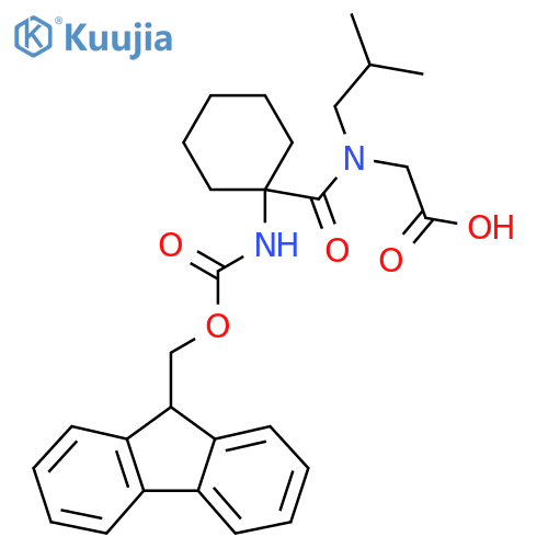 2-{1-1-({(9H-fluoren-9-yl)methoxycarbonyl}amino)cyclohexyl-N-(2-methylpropyl)formamido}acetic acid structure