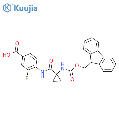 4-1-({(9H-fluoren-9-yl)methoxycarbonyl}amino)cyclopropaneamido-3-fluorobenzoic acid structure