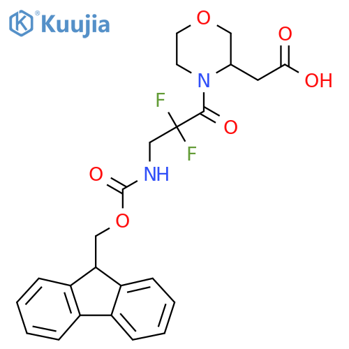 2-{4-3-({(9H-fluoren-9-yl)methoxycarbonyl}amino)-2,2-difluoropropanoylmorpholin-3-yl}acetic acid structure