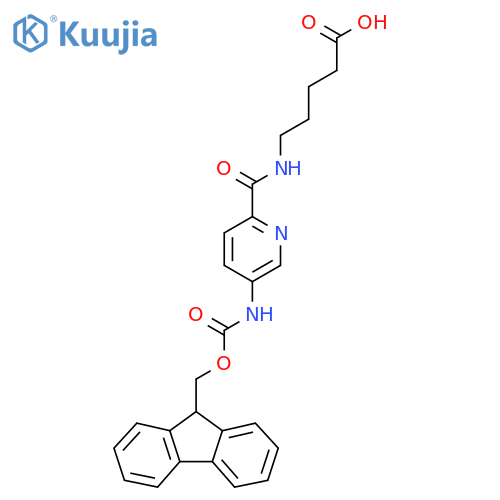 5-{5-({(9H-fluoren-9-yl)methoxycarbonyl}amino)pyridin-2-ylformamido}pentanoic acid structure