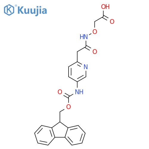 2-({2-5-({(9H-fluoren-9-yl)methoxycarbonyl}amino)pyridin-2-ylacetamido}oxy)acetic acid structure