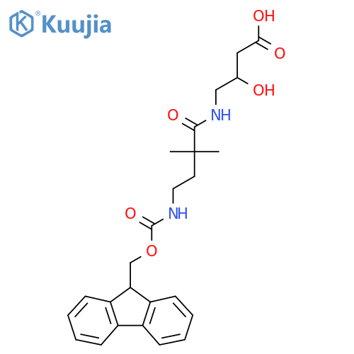 4-4-({(9H-fluoren-9-yl)methoxycarbonyl}amino)-2,2-dimethylbutanamido-3-hydroxybutanoic acid structure