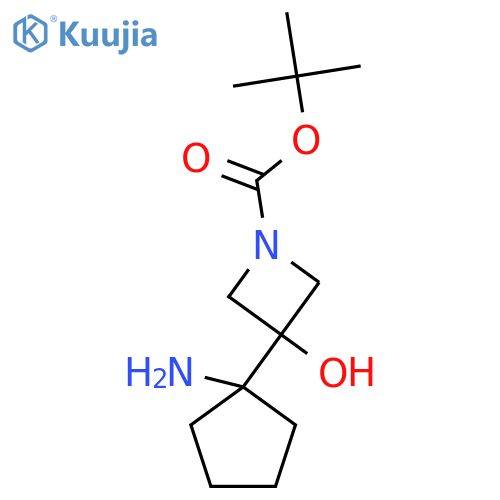 tert-butyl 3-(1-aminocyclopentyl)-3-hydroxyazetidine-1-carboxylate structure