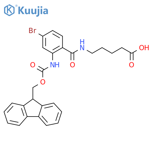 5-{4-bromo-2-({(9H-fluoren-9-yl)methoxycarbonyl}amino)phenylformamido}pentanoic acid structure