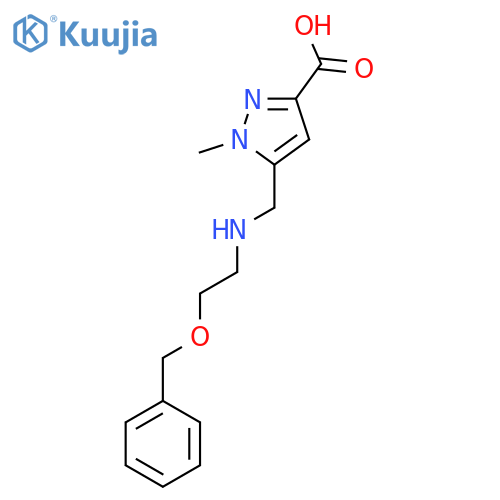5-({2-(benzyloxy)ethylamino}methyl)-1-methyl-1H-pyrazole-3-carboxylic acid structure