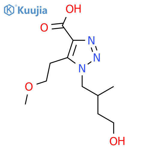1-(4-hydroxy-2-methylbutyl)-5-(2-methoxyethyl)-1H-1,2,3-triazole-4-carboxylic acid structure