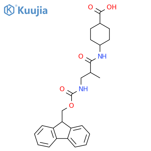 4-3-({(9H-fluoren-9-yl)methoxycarbonyl}amino)-2-methylpropanamidocyclohexane-1-carboxylic acid structure