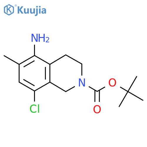 Tert-butyl 5-amino-8-chloro-6-methyl-1,2,3,4-tetrahydroisoquinoline-2-carboxylate structure