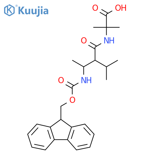2-3-({(9H-fluoren-9-yl)methoxycarbonyl}amino)-2-(propan-2-yl)butanamido-2-methylpropanoic acid structure