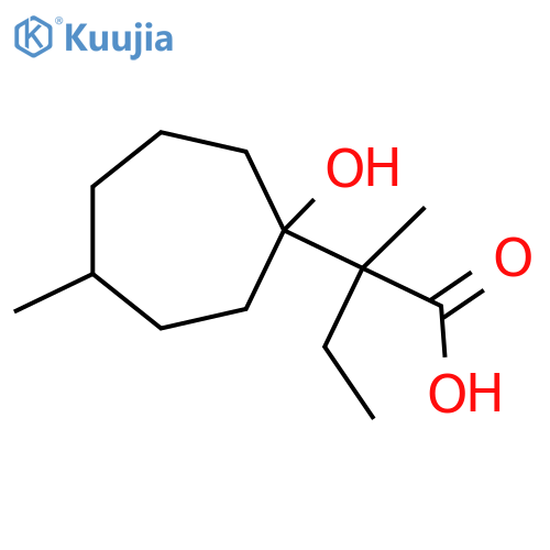 2-(1-hydroxy-4-methylcycloheptyl)-2-methylbutanoic acid structure