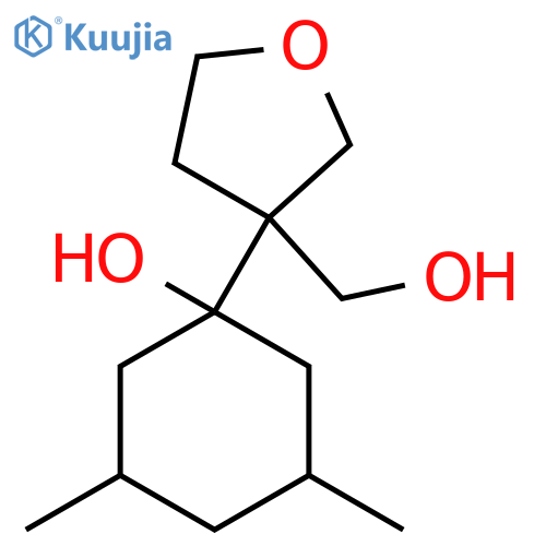 1-3-(hydroxymethyl)oxolan-3-yl-3,5-dimethylcyclohexan-1-ol structure