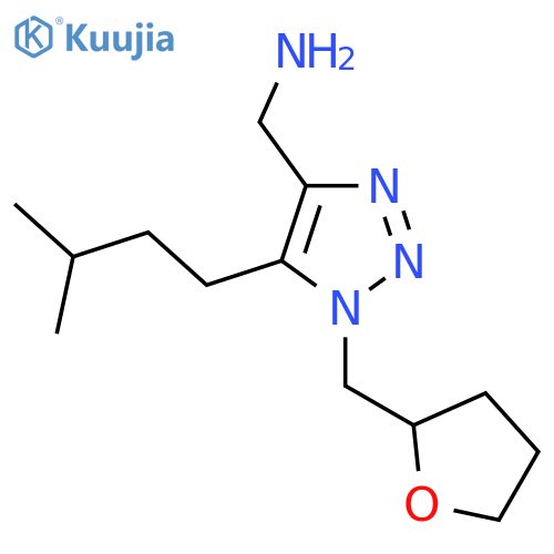 5-(3-methylbutyl)-1-(oxolan-2-ylmethyl)-1H-1,2,3-triazol-4-ylmethanamine structure