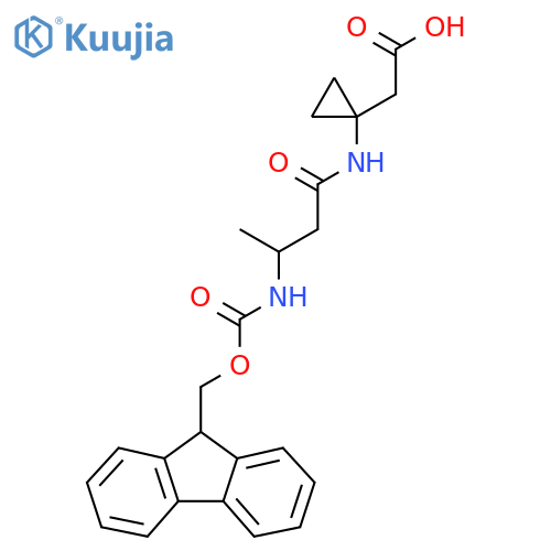 2-{1-3-({(9H-fluoren-9-yl)methoxycarbonyl}amino)butanamidocyclopropyl}acetic acid structure