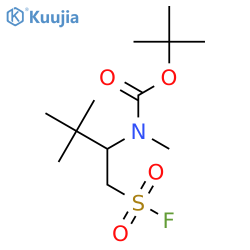 tert-butyl N-1-(fluorosulfonyl)-3,3-dimethylbutan-2-yl-N-methylcarbamate structure