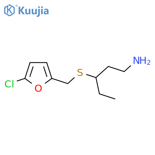 3-{(5-chlorofuran-2-yl)methylsulfanyl}pentan-1-amine structure