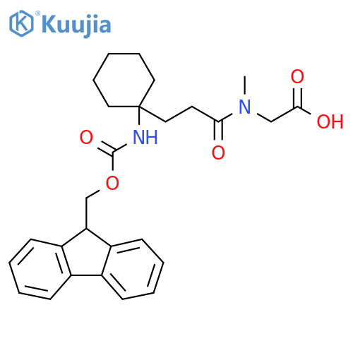 2-{3-1-({(9H-fluoren-9-yl)methoxycarbonyl}amino)cyclohexyl-N-methylpropanamido}acetic acid structure