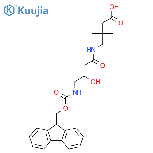 4-4-({(9H-fluoren-9-yl)methoxycarbonyl}amino)-3-hydroxybutanamido-3,3-dimethylbutanoic acid structure