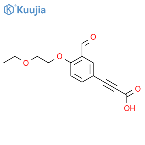 3-4-(2-ethoxyethoxy)-3-formylphenylprop-2-ynoic acid structure