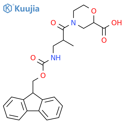 4-3-({(9H-fluoren-9-yl)methoxycarbonyl}amino)-2-methylpropanoylmorpholine-2-carboxylic acid structure