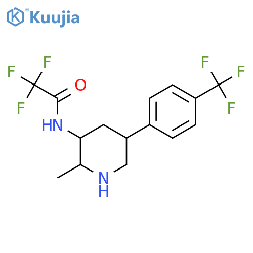 2,2,2-trifluoro-N-{2-methyl-5-4-(trifluoromethyl)phenylpiperidin-3-yl}acetamide structure