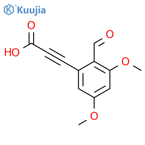 3-(2-formyl-3,5-dimethoxyphenyl)prop-2-ynoic acid structure